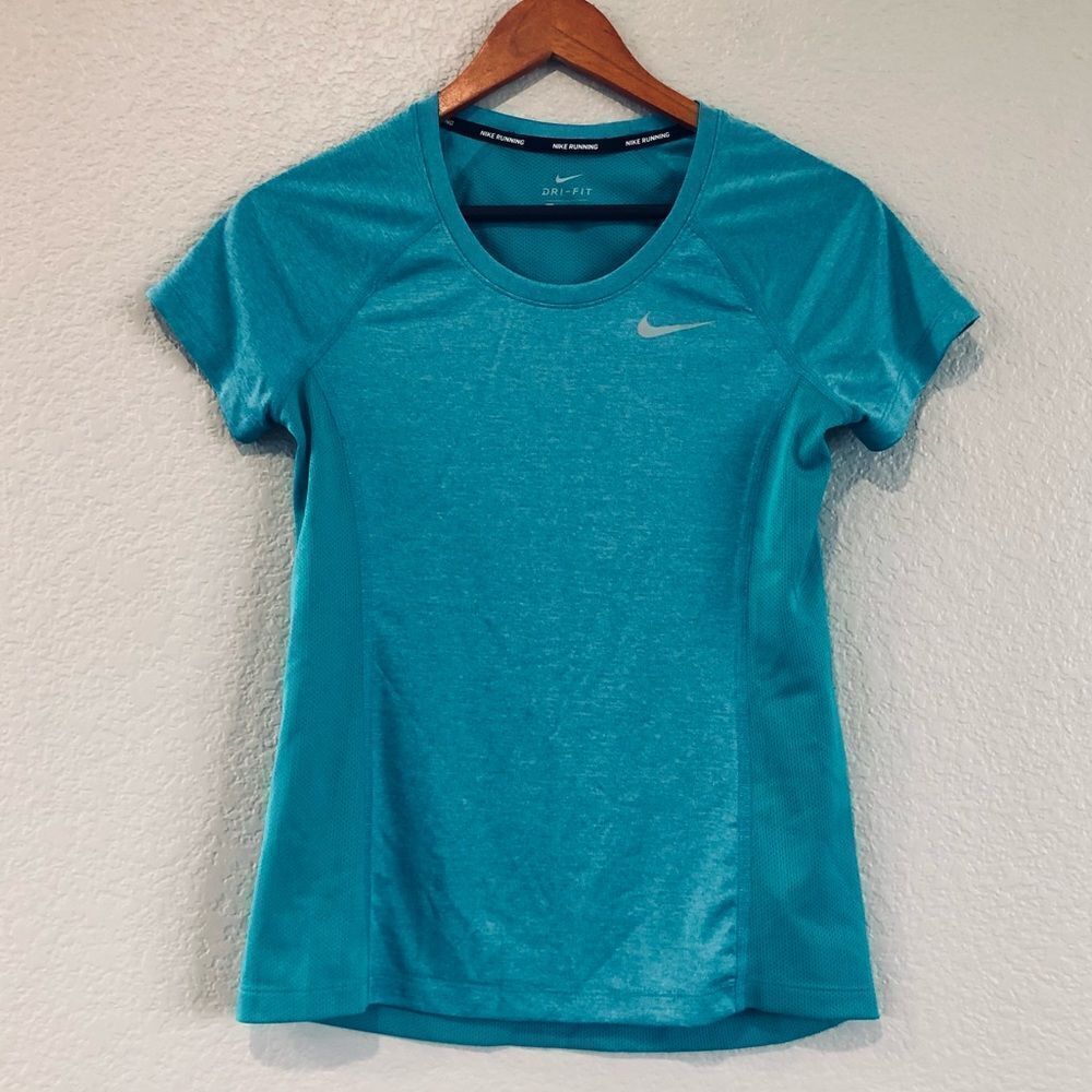 Nike Running Dri-Fit Teal Active Athletic Short Sleeve Top XS